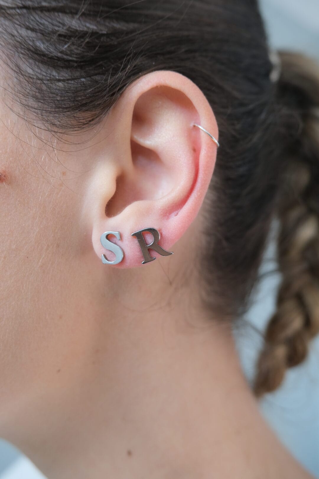 Silvora Orecchini Argento Lettera Iniziale A-Z Argenti 925 - Foto 3